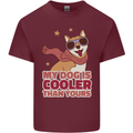 My Dog is Cooler Than Your Dog Shiba Inu Mens Cotton T-Shirt Tee Top Maroon
