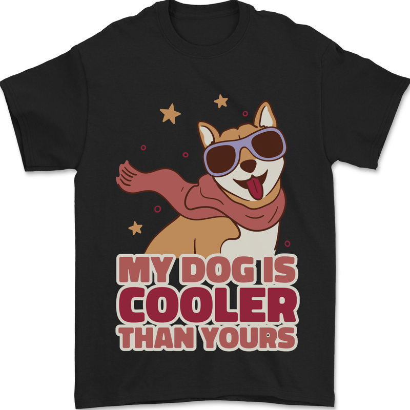 My Dog is Cooler Than Your Dog Shiba Inu Mens T-Shirt 100% Cotton Black