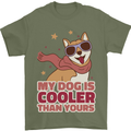My Dog is Cooler Than Your Dog Shiba Inu Mens T-Shirt 100% Cotton Military Green