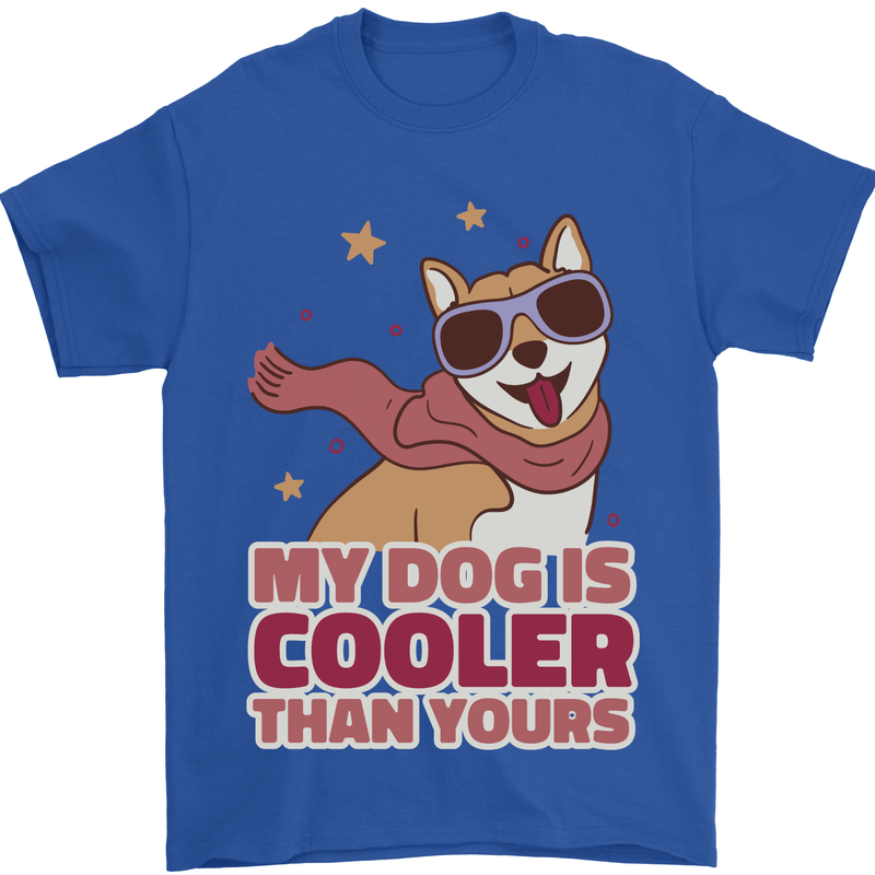My Dog is Cooler Than Your Dog Shiba Inu Mens T-Shirt 100% Cotton Royal Blue