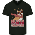 My Dog is Cooler Than Your Dog Shiba Inu Mens V-Neck Cotton T-Shirt Black
