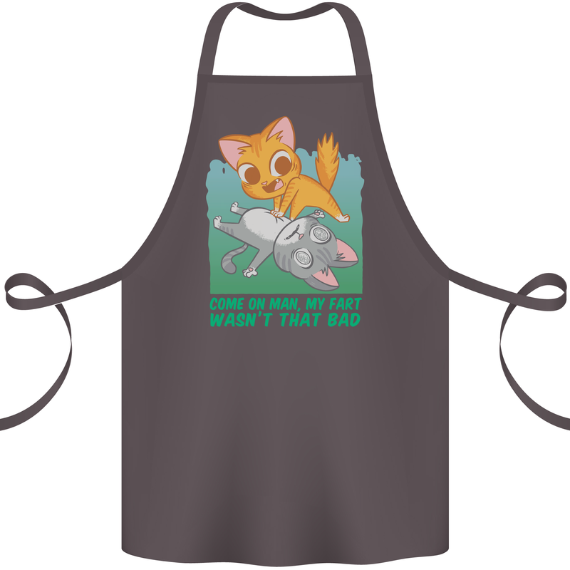 My Fart Wasn't That Bad Funny Flatulence Cat Cotton Apron 100% Organic Dark Grey