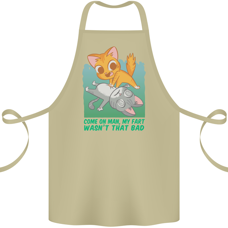 My Fart Wasn't That Bad Funny Flatulence Cat Cotton Apron 100% Organic Khaki