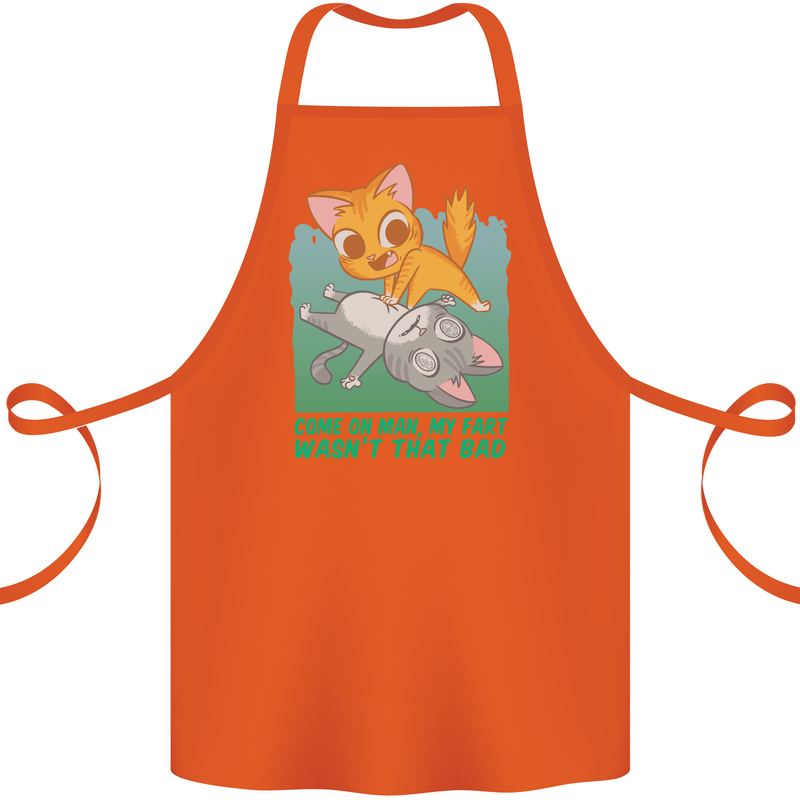 My Fart Wasn't That Bad Funny Flatulence Cat Cotton Apron 100% Organic Orange