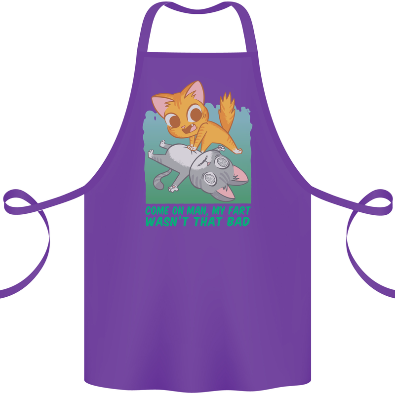 My Fart Wasn't That Bad Funny Flatulence Cat Cotton Apron 100% Organic Purple