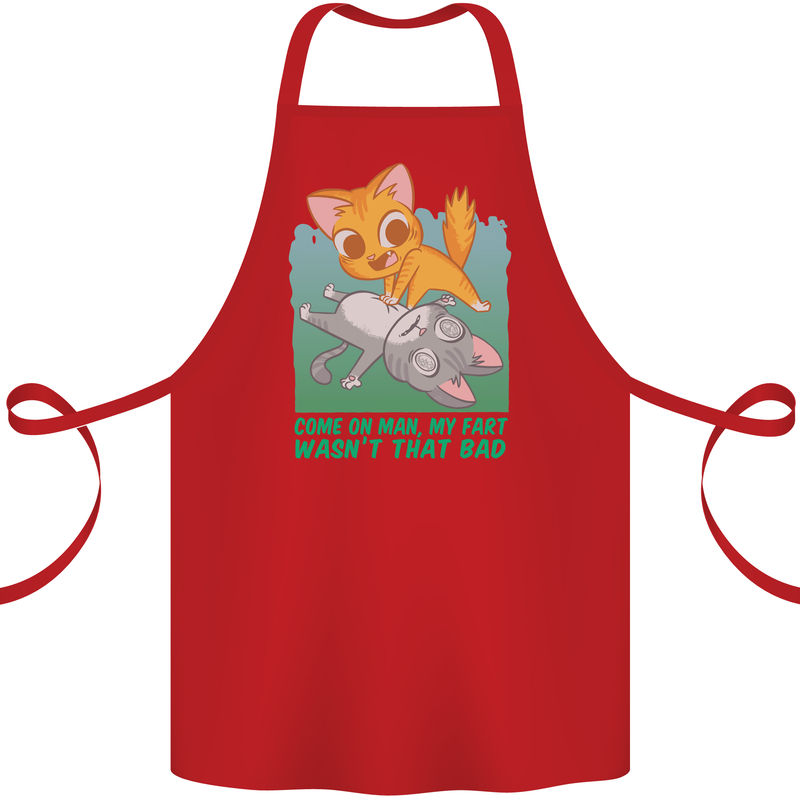 My Fart Wasn't That Bad Funny Flatulence Cat Cotton Apron 100% Organic Red