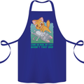 My Fart Wasn't That Bad Funny Flatulence Cat Cotton Apron 100% Organic Royal Blue