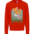My Fart Wasn't That Bad Funny Flatulence Cat Kids Sweatshirt Jumper Bright Red