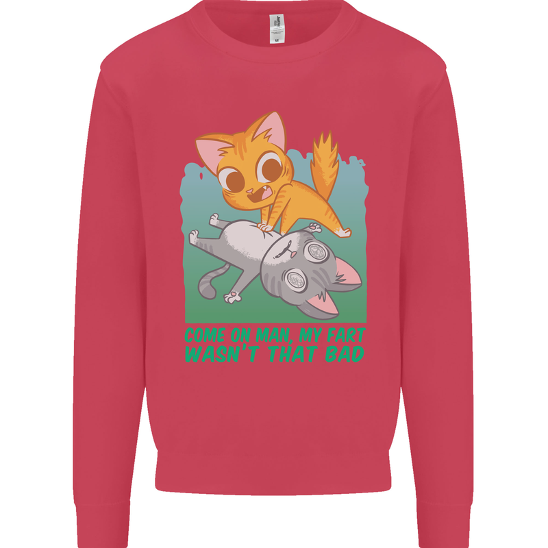 My Fart Wasn't That Bad Funny Flatulence Cat Kids Sweatshirt Jumper Heliconia