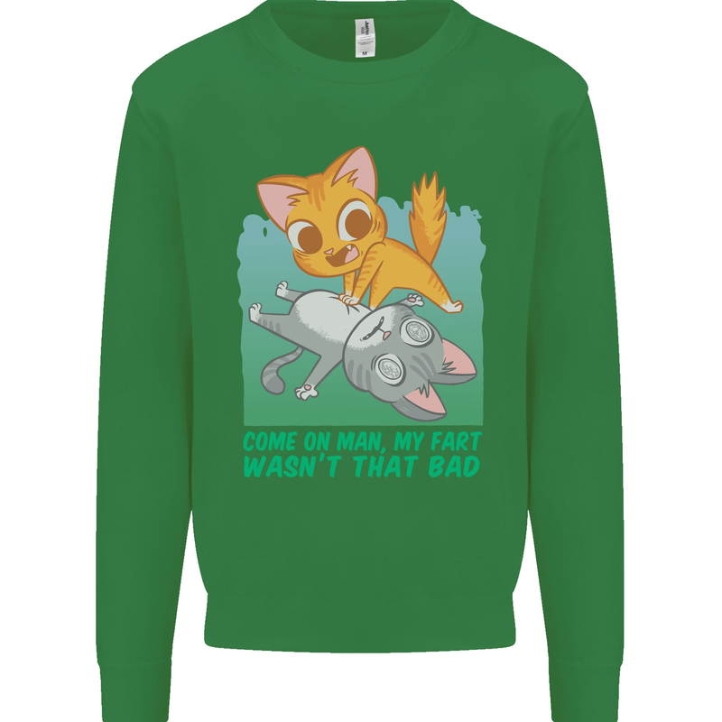 My Fart Wasn't That Bad Funny Flatulence Cat Kids Sweatshirt Jumper Irish Green