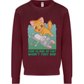 My Fart Wasn't That Bad Funny Flatulence Cat Kids Sweatshirt Jumper Maroon