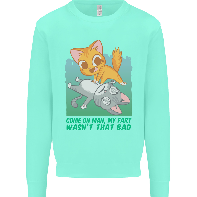 My Fart Wasn't That Bad Funny Flatulence Cat Kids Sweatshirt Jumper Peppermint