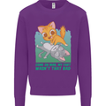 My Fart Wasn't That Bad Funny Flatulence Cat Kids Sweatshirt Jumper Purple