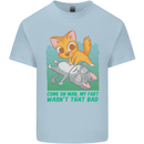 My Fart Wasn't That Bad Funny Flatulence Cat Mens Cotton T-Shirt Tee Top Light Blue