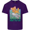 My Fart Wasn't That Bad Funny Flatulence Cat Mens Cotton T-Shirt Tee Top Purple