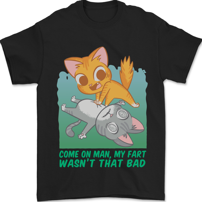 a black t - shirt with an orange cat on it