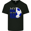 My Goal is to Deny Yours Football Quote Soccer Mens V-Neck Cotton T-Shirt Black