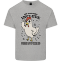 My Hobbies Drinking with My Parrot Alcohol Kids T-Shirt Childrens Sports Grey