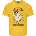 My Hobbies Drinking with My Parrot Alcohol Kids T-Shirt Childrens Yellow