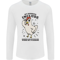 My Hobbies Drinking with My Parrot Alcohol Mens Long Sleeve T-Shirt White