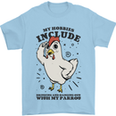 My Hobbies Drinking with My Parrot Alcohol Mens T-Shirt 100% Cotton Light Blue