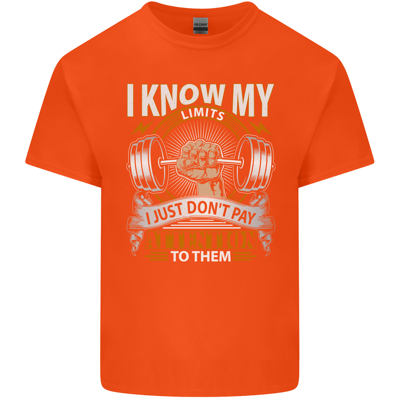 My Limits Inspirational Gym Quote Bodybuilding Kids T-Shirt Childrens Orange