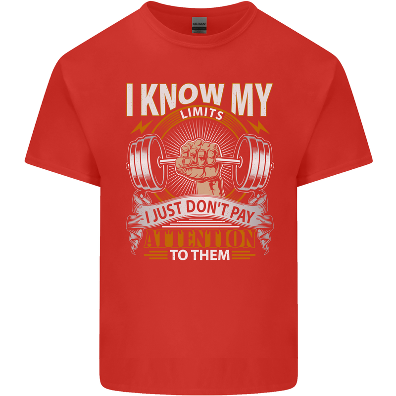 My Limits Inspirational Gym Quote Bodybuilding Kids T-Shirt Childrens Red
