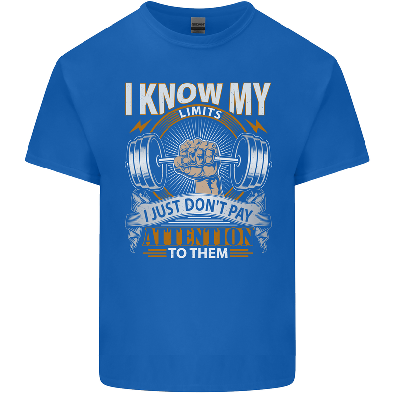 My Limits Inspirational Gym Quote Bodybuilding Kids T-Shirt Childrens Royal Blue