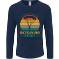 My Lucky Skydiving Funny Skydiver Mens Long Sleeve T-Shirt Navy Blue