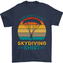 My Lucky Skydiving Funny Skydiver Mens T-Shirt 100% Cotton Navy Blue