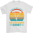 My Lucky Skydiving Funny Skydiver Mens T-Shirt 100% Cotton White