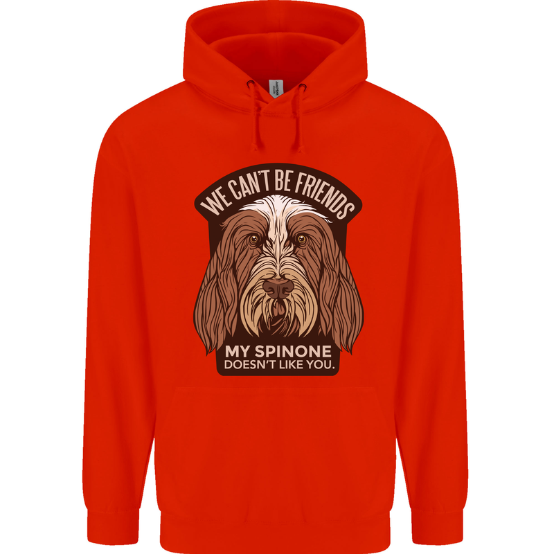 My Spinone Doesnt Like You Funny Dog Mens 80% Cotton Hoodie Bright Red