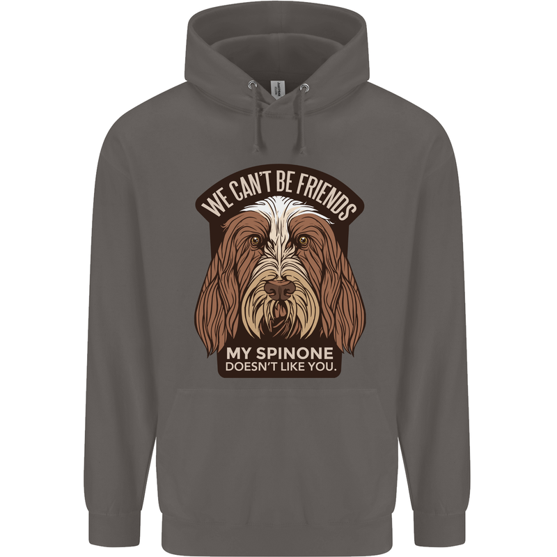 My Spinone Doesnt Like You Funny Dog Mens 80% Cotton Hoodie Charcoal