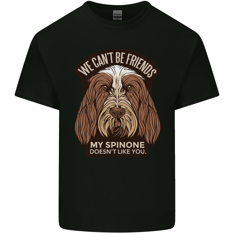 My Spinone Doesnt Like You Funny Dog Mens Cotton T-Shirt Tee Top Black