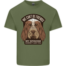My Spinone Doesnt Like You Funny Dog Mens Cotton T-Shirt Tee Top Military Green