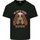 My Spinone Doesnt Like You Funny Dog Mens V-Neck Cotton T-Shirt Black