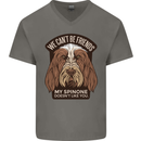 My Spinone Doesnt Like You Funny Dog Mens V-Neck Cotton T-Shirt Charcoal