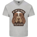 My Spinone Doesnt Like You Funny Dog Mens V-Neck Cotton T-Shirt Sports Grey