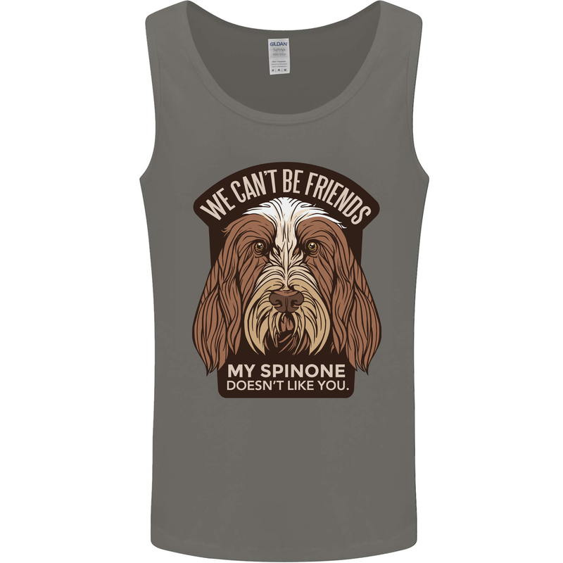 My Spinone Doesnt Like You Funny Dog Mens Vest Tank Top Charcoal