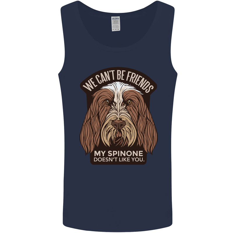 My Spinone Doesnt Like You Funny Dog Mens Vest Tank Top Navy Blue