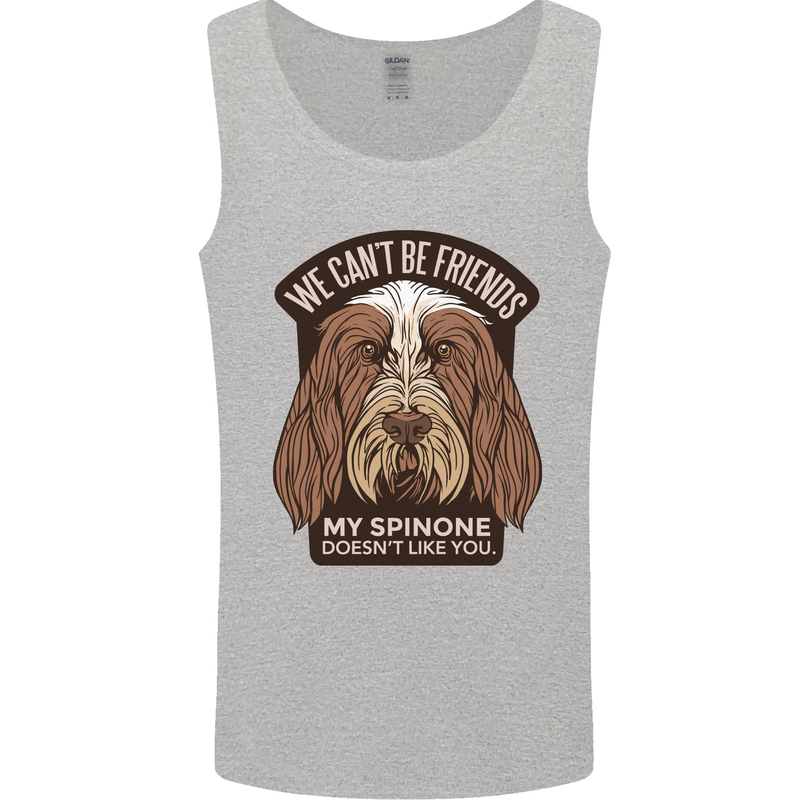 My Spinone Doesnt Like You Funny Dog Mens Vest Tank Top Sports Grey