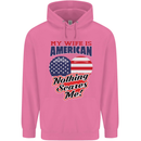 My Wife is American Nothing Scares Me USA Mens 80% Cotton Hoodie Azelea