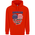 My Wife is American Nothing Scares Me USA Mens 80% Cotton Hoodie Bright Red