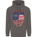 My Wife is American Nothing Scares Me USA Mens 80% Cotton Hoodie Charcoal