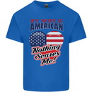 My Wife is American Nothing Scares Me USA Mens Cotton T-Shirt Tee Top Royal Blue