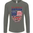 My Wife is American Nothing Scares Me USA Mens Long Sleeve T-Shirt Charcoal