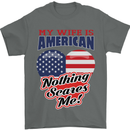 My Wife is American Nothing Scares Me USA Mens T-Shirt 100% Cotton Charcoal