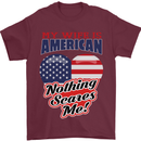 My Wife is American Nothing Scares Me USA Mens T-Shirt 100% Cotton Maroon