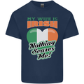 My Wife is Irish Nothing Scares Me Ireland Kids T-Shirt Childrens Navy Blue