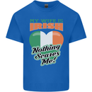 My Wife is Irish Nothing Scares Me Ireland Kids T-Shirt Childrens Royal Blue